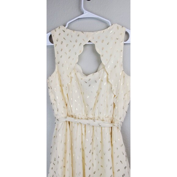 By & By Women's Medium Cream & Gold Dress Cutout Back Removable Waist Tie - Picture 8 of 10